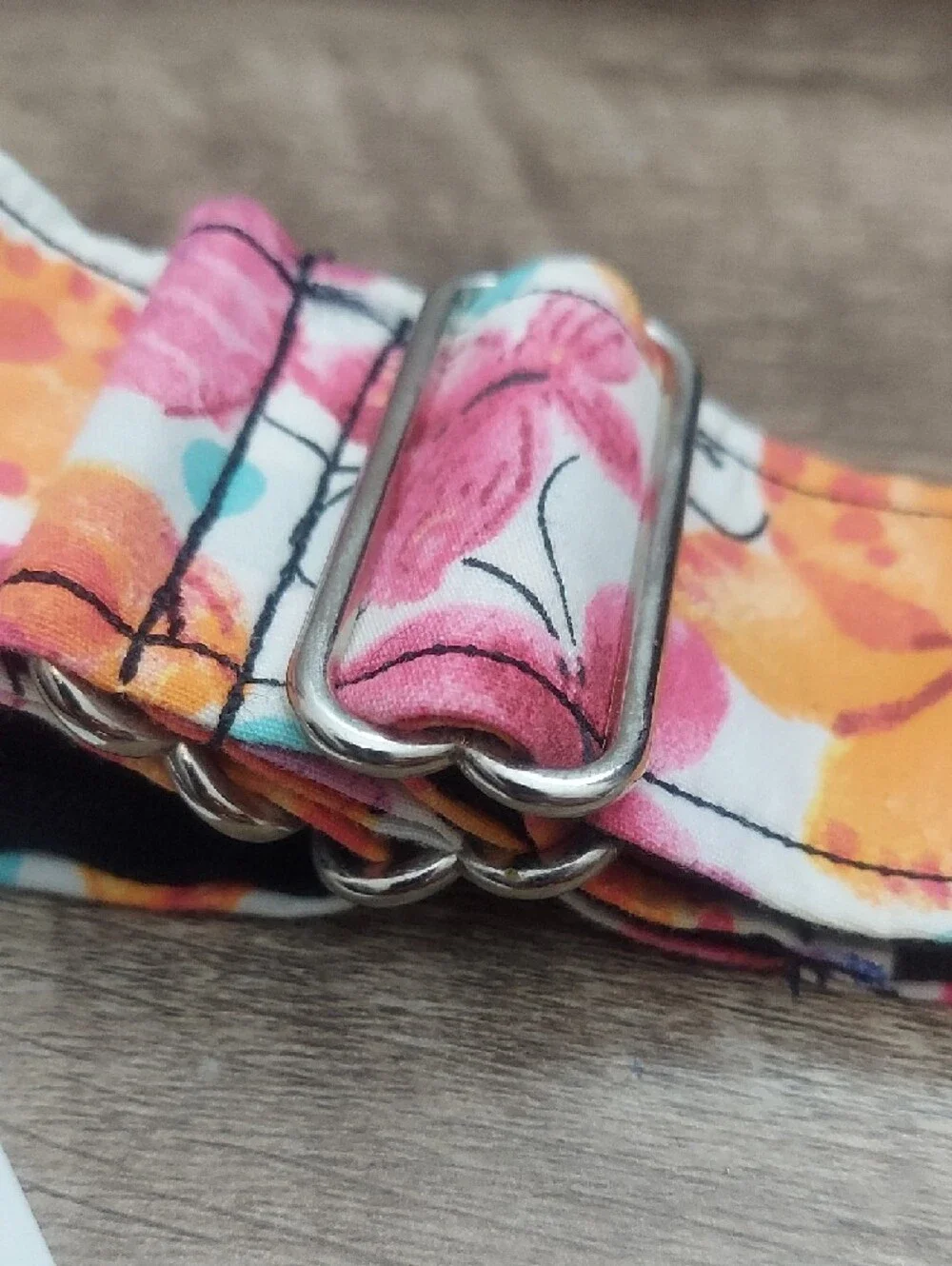 Custom Martingale Dog Collar Watercolor Butterfly Pink Orange Sighthound 2